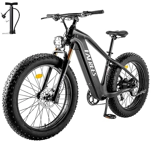 Bicicletas eléctrica : Fafrees F26 CarbonM [Oficial] 95 N.m E Bike 26 pulgadas Fatbike, Frenos de Disco Hidráulicos Bicicleta de Montaña para Hombre Bicicleta de Montaña 48V / 1080WH Batería Eléctrica Mujer 180KG Shimano 9S