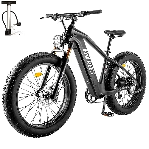 Bicicletas eléctrica : Fafrees F26 CarbonM [Oficial] Bicicleta eléctrica de 26 pulgadas para adultos 48 V / 22, 5 batería, bicicleta eléctrica para hombre 95 N.m, bicicleta eléctrica de montaña de 180 kg, Shimano 9S, frenos de