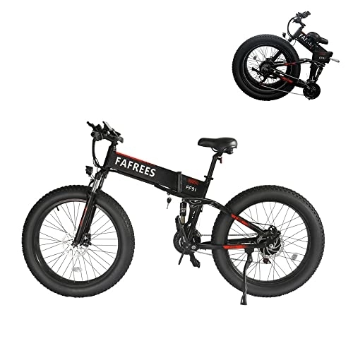 Bicicletas eléctrica : Fafrees FF91 - Bicicleta eléctrica plegable, 26 x 4 pulgadas Fat Bike eléctrica con aplicación, 48 V 10 Ah batería extraíble MTB bicicleta eléctrica, bicicleta de montaña para adultos