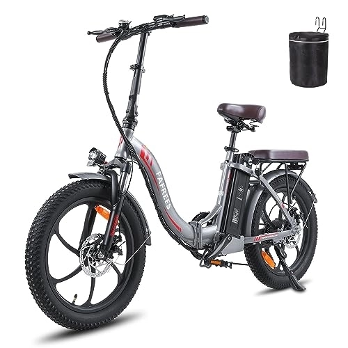 Bicicletas eléctrica : Fafrees [Oficial Bicicleta eléctrica F20-PRO, 20 Pulgadas Plegable Bicicleta Urbana eléctrica, 250 W fatbike, 18Ah batería, Rango de 140 km, E-Bike para Adultos, Gris