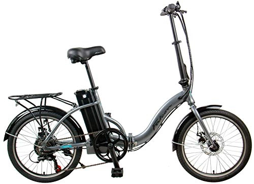 Bicicletas eléctrica : Falcon Crest - Bicicleta eléctrica plegable (50, 8 cm), color gris