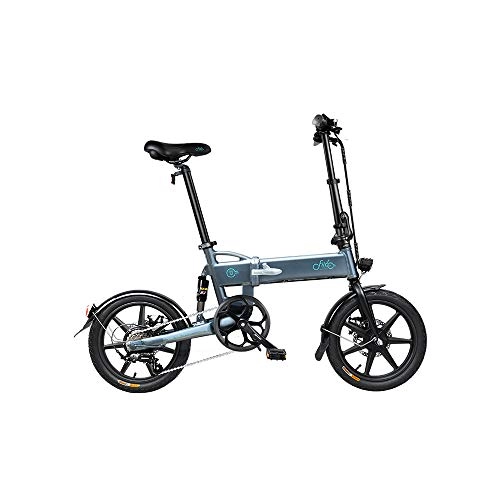 Bicicletas eléctrica : Fangteke Bicicleta elctrica Plegable Bici electrica Urbana para Adulto, FIIDO D2S, Motor de 250 vatios, Cambio de 6 velocidades, Neumticos de 16 Pulgadas, Gris