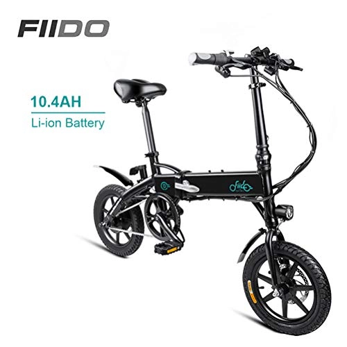 Bicicletas eléctrica : Fangteke FIIDO D1 Bicicleta elctrica Bicicleta elctrica Ligera Plegable 250W 36V con Pantalla LCD de llanta de 14 Pulgadas para Adultos Viaje Diario a la Ciudad