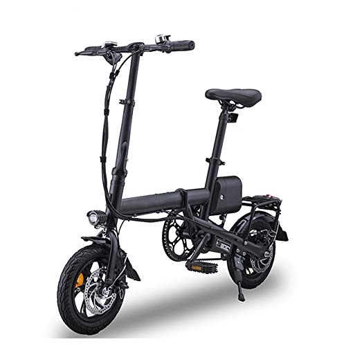 Bicicletas eléctrica : Fbewan 36V 5.2Ah batera de Litio de 12 Pulgadas Plegable elctrico de cercanas Bicicletas 350W Plegable Bicicleta elctrica de Doble Disco de Freno + Electronic Brake