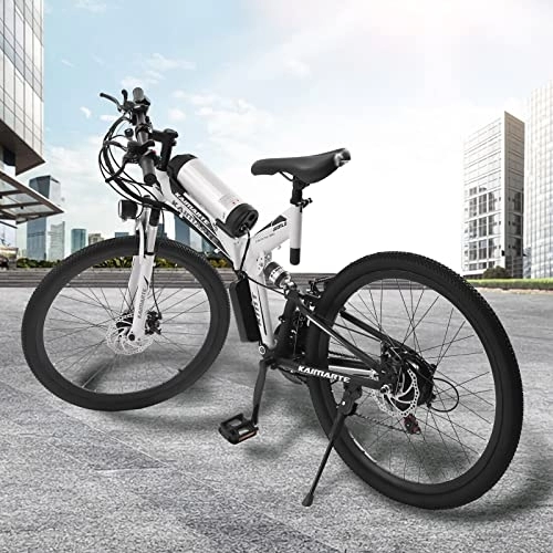 Bicicletas eléctrica : Fetcoi Bicicleta eléctrica para hombre de 26 pulgadas, bicicleta eléctrica de montaña con motor de rueda trasera de 250 W, bicicleta eléctrica plegable de 21 velocidades, para adultos