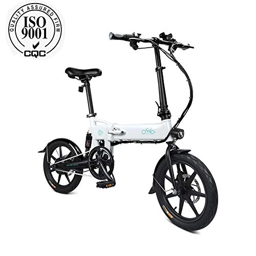 Bicicletas eléctrica : FIIDO D2 Bicicleta elctrica mstica plegable para adultos, bicicleta elctrica, motor de 250 vatios Scooter elctrico de 16 pulgadas, bicicleta elctrica plegable de 7.8Ah con luz LED, hasta 25 km / h