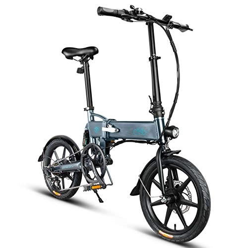 Bicicletas eléctrica : FIIDO D2S Bicicleta Plegable Recargable, Bicicleta de montaña para Adultos para Ciclismo, Sistema de Asistencia eléctrica de 3 velocidades, Gris
