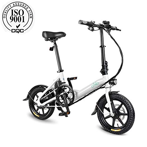 Bicicletas eléctrica : FIIDO D3 Bicicleta elctrica plegable para adultos, bicicleta elctrica, scooter elctrico de 14 pulgadas con faro de LED, bicicleta elctrica plegable de 7.8Ah con freno de disco, hasta 25 km / h