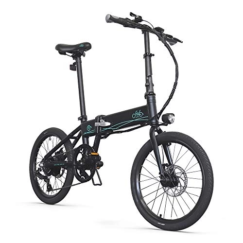 Bicicletas eléctrica : FIIDO D4S Bicicleta Eléctrica Plegable 20 "250W Motor Bicicleta Eléctrica, 36V / 10, 4Ah City Mountain Bike E-Bike Brushless para Aldult Hombres Mujeres, E-MTB Shimano 6 - Negro