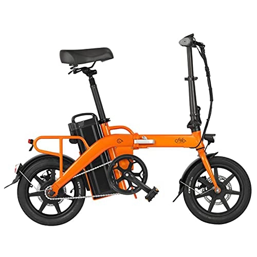 Bicicletas eléctrica : FIIDO L3 Bicicleta eléctrica Plegable, Bicicleta eléctrica Plegable de Alta Velocidad de 3 velocidades para Adultos Que viajan al Aire Libre, Ciclismo, Motor de Engranaje sin escobillas, Naranja A