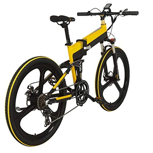 Bicicletas eléctrica : FinWell 400w Folding Electric Bicycle with 5inch LCD Meter and 26inch Wheel Aluminum Alloy 7 Speed Foldable Bike for Adult and Teenagers Electric Mountain Bike