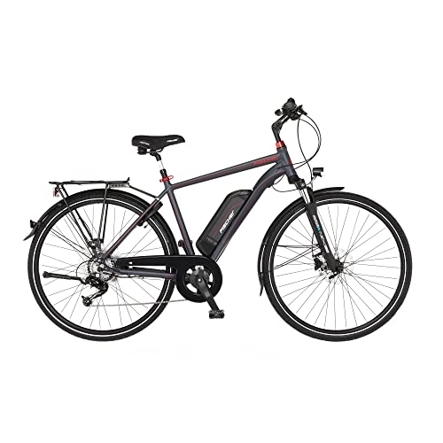 Bicicletas eléctrica : Fischer Viator 1.0, Trekking | Bicicleta eléctrica, Gris Oscuro Mate, Rahmenhöhe 50 cm