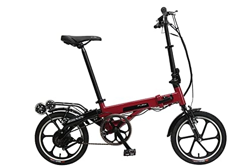 Bicicletas eléctrica : Flebi Supra Eco Bicicletas, Eléctricas Plegables, Red Bordeaux, 130x106x57