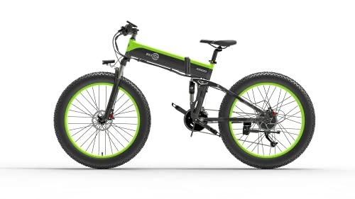 Bicicletas eléctrica : Foldable Portable Electric Mountain Bike, 48V12.8Ah Battery, 1500W Motor Power, 26-Inch Wheels, Speed up to 40KM / H, Climbing 38°.(A)