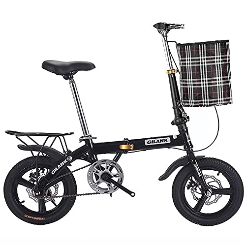 Bicicletas eléctrica : Folding Bicicleta Plegable, Bicicleta Plegable Bikes para Mujer Hombre Adultos, Acero de Alto Carbono, Bicicleta Retro de Ciudad para Trabajo Ligero con Canasta para Automóvil