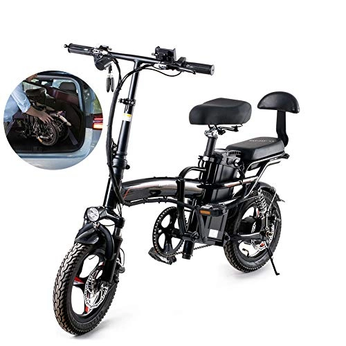 Bicicletas eléctrica : Fxwj Eléctrico Bicicleta Plegable con 48V 3A Batería De Litio Bicicleta MTB Montaña Bike Velocidades Inteligente Verde E-Bike