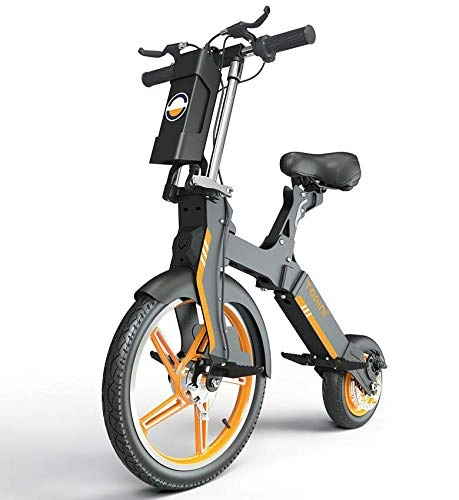 Bicicletas eléctrica : GASLIKE Scooter eléctrico de 18 Pulgadas Bicicleta Plegable Bicicleta 36V / 5.2AH Batería de Iones de Litio 350W Motor, Marco de aleación de Aluminio, Freno Doble E-Absi