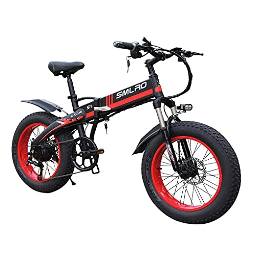 Bicicletas eléctrica : GEETAC Bicicleta eléctrica plegable para adultos, 7 velocidades, bicicleta eléctrica de montaña al aire libre, 4.0, neumático de grasa E-Bike todo terreno con 20\