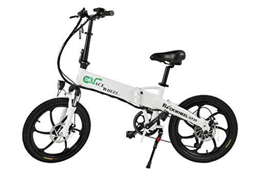 Bicicletas eléctrica : Generic - Bicicleta eléctrica de 20 pulgadas, 30 km / h, 350 W, 48 V, 7, 8 Ah, batería extraíble, 70 km, kilometraje, color blanco