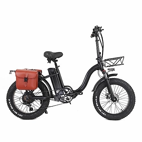 Bicicletas eléctrica : Genérico Bicicleta Plegable con Ruedas Gruesas de 20 Pulgadas, con batería de Gran Capacidad de 48 V, con Horquilla Delantera amortiguadora de Alta Resistencia, Ambos Frenos de Disco (48V 15Ah)