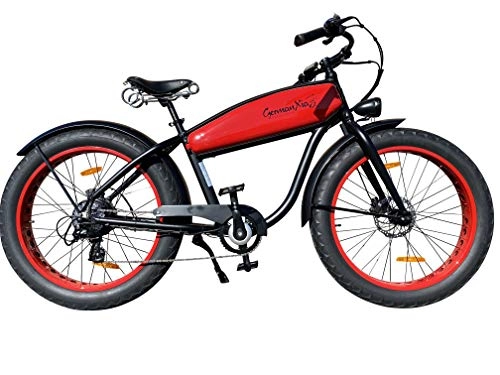 Bicicletas eléctrica : GermanXia Black Sinner Junior, color rojo y negro, tamao 17, 5Ah / 720Wh
