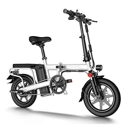 Bicicletas eléctrica : GGXX Bicicleta EléCtrica para Adultos Scooter PequeñO Plegable Impermeable Bicicleta Asistida 48V 350W Potencia 20AH BateríA Viaje 90~100km Asiento Doble con Pantalla LCD