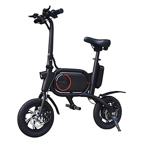 Bicicletas eléctrica : GJJSZ Bicicleta elctrica Plegable para Adultos, Mini Scooter elctrico de Bicicleta elctrica Ligera, con Faros LED y luz de Advertencia