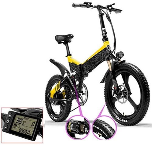 Bicicletas eléctrica : GJJSZ Bicicleta eléctrica Plegable, con 48V10ah Litio 400W Marco de aleación de Aluminio Luz Bicicleta de Ciudad Plegable para Adultos Viajes Ocio Fitness Camping