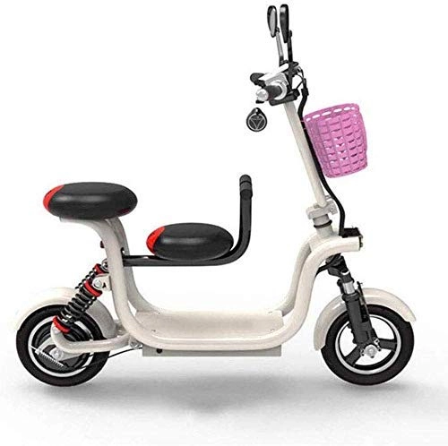 Bicicletas eléctrica : GJJSZ Bicicleta eléctrica Plegable, con iluminación LED Pedal de Viaje Batería pequeña Coche Marco de aleación de Aluminio Batería de Bicicleta Plegable portátil Aire Libre Aventura