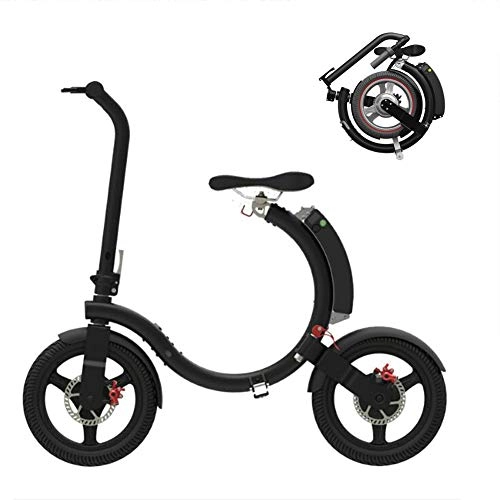 Bicicletas eléctrica : GOUTUIZI Bicicleta elctrica Plegable, Bicicleta de Ciudad, batera de Litio de 250 W 5.2Ah Bicicleta elctrica de Carga de batera de Litio extrable, para Adultos (Negro)