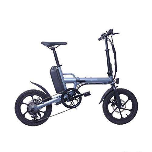 Bicicletas eléctrica : GOUTUIZI Bicicleta elctrica Plegable de 16 Pulgadas, Bicicleta de montaña elctrica de Aluminio Ligero, 36V250W-Tres Colores para Elegir, Gris