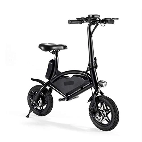 Bicicletas eléctrica : GOUTUIZI Bicicleta elctrica Plegable, Ruedas de 12", Ebike para AdultoScooter elctrico Dos Ruedas(Negro, Litio, 6.6 Ah, 25km, 36 V, 3h, 15 kg)