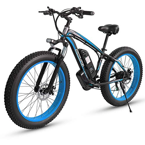 Bicicletas eléctrica : Gowell 15AH 48V 350W Bicicleta de Montaña e-Bike 26 Pulgadas Aluminio Batería de Litio Shimano 21 Velocidades Freno de Disco Medidor LCD, Azul