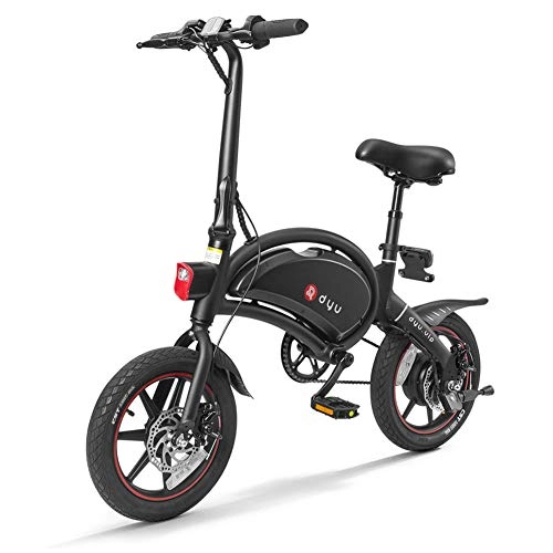 Bicicletas eléctrica : Gowell Bicicleta Eléctrica Plegable 240W 14 Inch 36V 10.4Ah Aluminio Velocidad máxima de 25 km / h para Adultos Motor sin escobillas Capacidad de Carga de la Bicicleta 120 kg, Negro