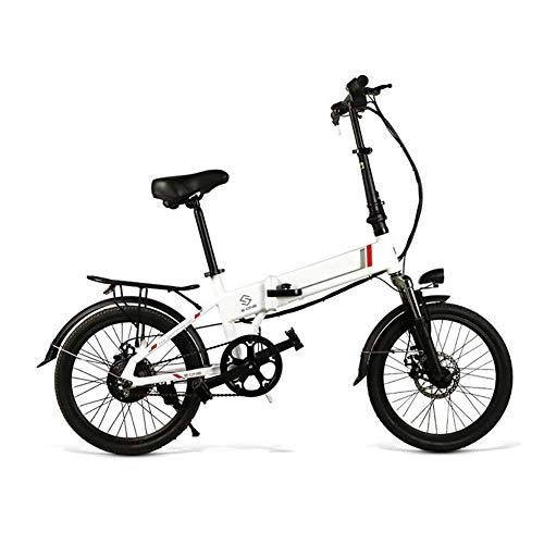 Bicicletas eléctrica : Gowell Color Blanco Bicicleta Eléctrica Plegable Volt Unisex Adulto Talla Única 350W Motor 48V 10.4AH