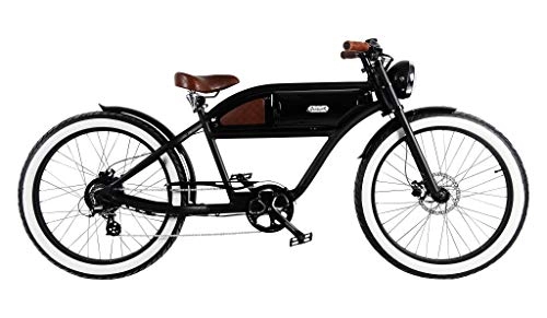 Bicicletas eléctrica : greaser E-Bike stadtcruiser Vintage Style bicicleta greaser Black de White