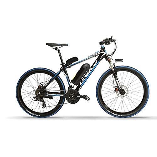 Bicicletas eléctrica : GTYW Bicicleta Elctrica de 26 Pulgadas 48V Aleacin De Aluminio De Litio Elctrica Bicicleta De Montaa Adulto Ciclomotor Azul, Blue-48V10AH