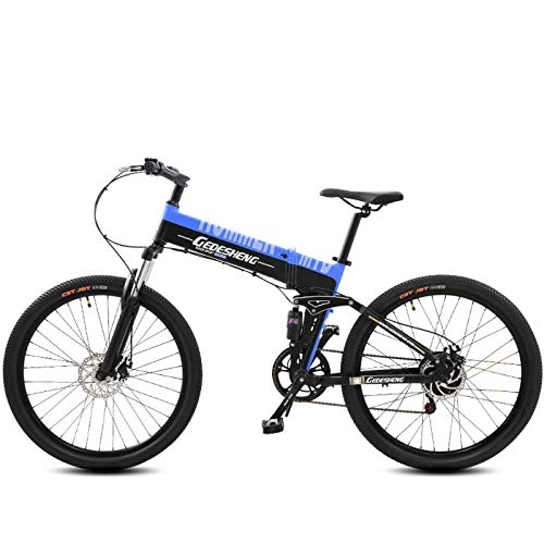 Bicicletas eléctrica : GTYW, Eléctrico, Plegable, Bicicleta, Montaña, Bicicleta, Ciclomotor Adulto, 70KM Y 1W Km Carga Gratis Dos Versiones, Blue-10000km