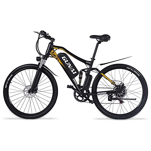 Bicicletas eléctrica : GUNAI Bicicleta Eléctrica con Motor Sin Escobillas de 500W con BateríA de Iones de Litio Extraíble 48V 15AH Palanca de Cambios Shimano de 7 Velocidades