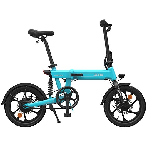 Bicicletas eléctrica : GUOJIN Bicicleta Electrica Plegables, 250W Motor Bicicleta Plegable 25 Km / H, Bici Electricas Adulto Batería 36V 10Ah, E-Bike 80KM Range Power Assist Bicicleta, Azul