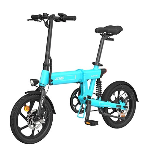 Bicicletas eléctrica : GUOJIN Bicicleta Electrica Plegables, 250W Motor Bicicleta Plegable 25 km / h, Bici Electricas Adulto, Batería 36V 10Ah, Power Assist Bicicleta, Capacidad de Carga 100 kg, Azul