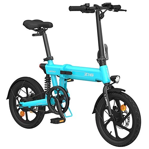 Bicicletas eléctrica : GUOJIN Bicicleta Eléctrica Plegable E-Bike de hasta 25 Km / H con Motor de 250 W, Batería 36V 10Ah, Pantalla de LCD, 3 Modos de Conducción, Bicicleta Eléctrica para Adultos y Viajeros, Azul