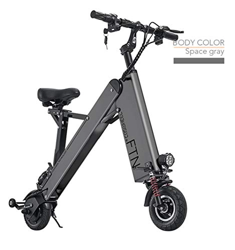 Bicicletas eléctrica : GYJUN Bicicleta Bicicleta elctrica Plegable - Porttil con Motor 350W 36V Sistema de Freno electrnico ABS y Pantalla LCD de Velocidad (8 Pulgadas), Gray