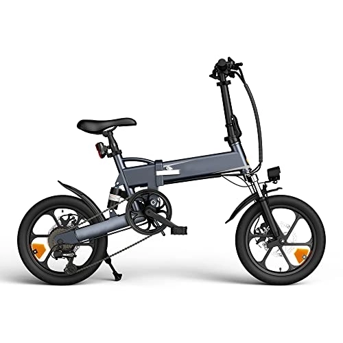 Bicicletas eléctrica : HappyBoard Bicicleta Eléctrica, Pedelec E-Bike 16 Pulgadas, 23km / h, Distancia 70km, Motor de 36 V / 7, 5 Ah, Pedaleo Asistido, Altura Ajustable, Adulto Unisexo (Gris)
