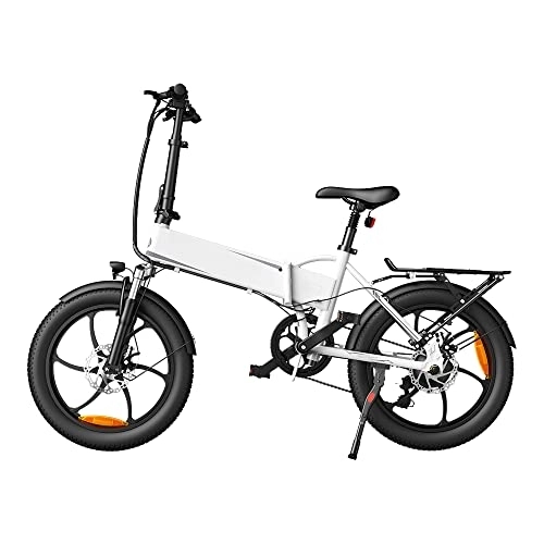 Bicicletas eléctrica : HappyBoard Bicicleta Eléctrica, Pedelec E-Bike 20 Pulgadas, Batería de 36 V / 10, 4 Ah, Pedaleo Asistido, Altura Ajustable, Adulto Unisexo (A20XE Bianco)
