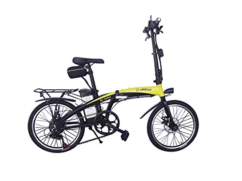 Bicicletas eléctrica : Helliot Bikes ByHelliot01 Bicicleta Eléctrica Plegable, Unisex Adulto, Amarillo / Negro, Estándar