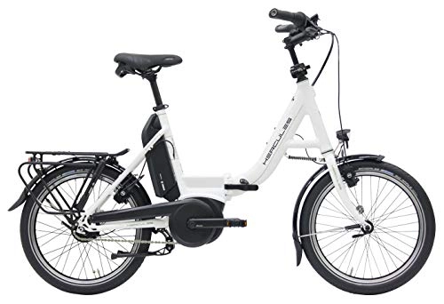 Bicicletas eléctrica : Hercules E-Bike Rob Fold F8 - Bicicleta elctrica plegable (20 pulgadas, motor Bosch Active Line Plus, batera de 400 Wh, cambio de buje Shimano), color Blanco, tamao 46 cm, tamao de rueda 20.0