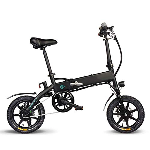 Bicicletas eléctrica : Herewegoo Bicicleta eléctrica Plegable, Adultos, Plegable, con luz LED Frontal, Segura, Altura Ajustable, portátil, 25 km / h para Ciclismo, Deportes, Viajes, Regalos, Color Negro, tamaño 10.4Ah