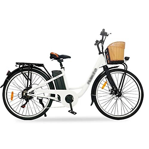 Bicicletas eléctrica : HHHKKK Bicicleta Urbana Eléctrica, Potencia del Motor 36 V 250 w El Tiempo de Carga es de Aproximadamente 4-6 H, par Máximo del Motor 35 N.M Velocidad Máxima 25 KM / H