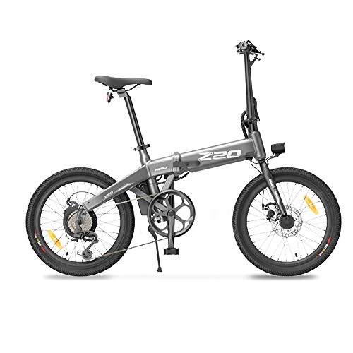 Bicicletas eléctrica : HIMO Bicicleta eléctrica Plegable Z20 con Sistema de transmisión de 6 velocidades, LCD Impermeable IPX7, Control de Vector Inteligente, Frenos de Disco Doble (Gris)